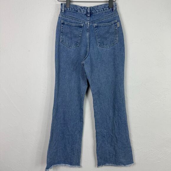 VTG Retro Revolt Denim Jeans Size 12 Embroidered Fish Raw Hem Straight *Read - Picture 12 of 13